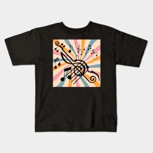 retro music notes inst Kids T-Shirt